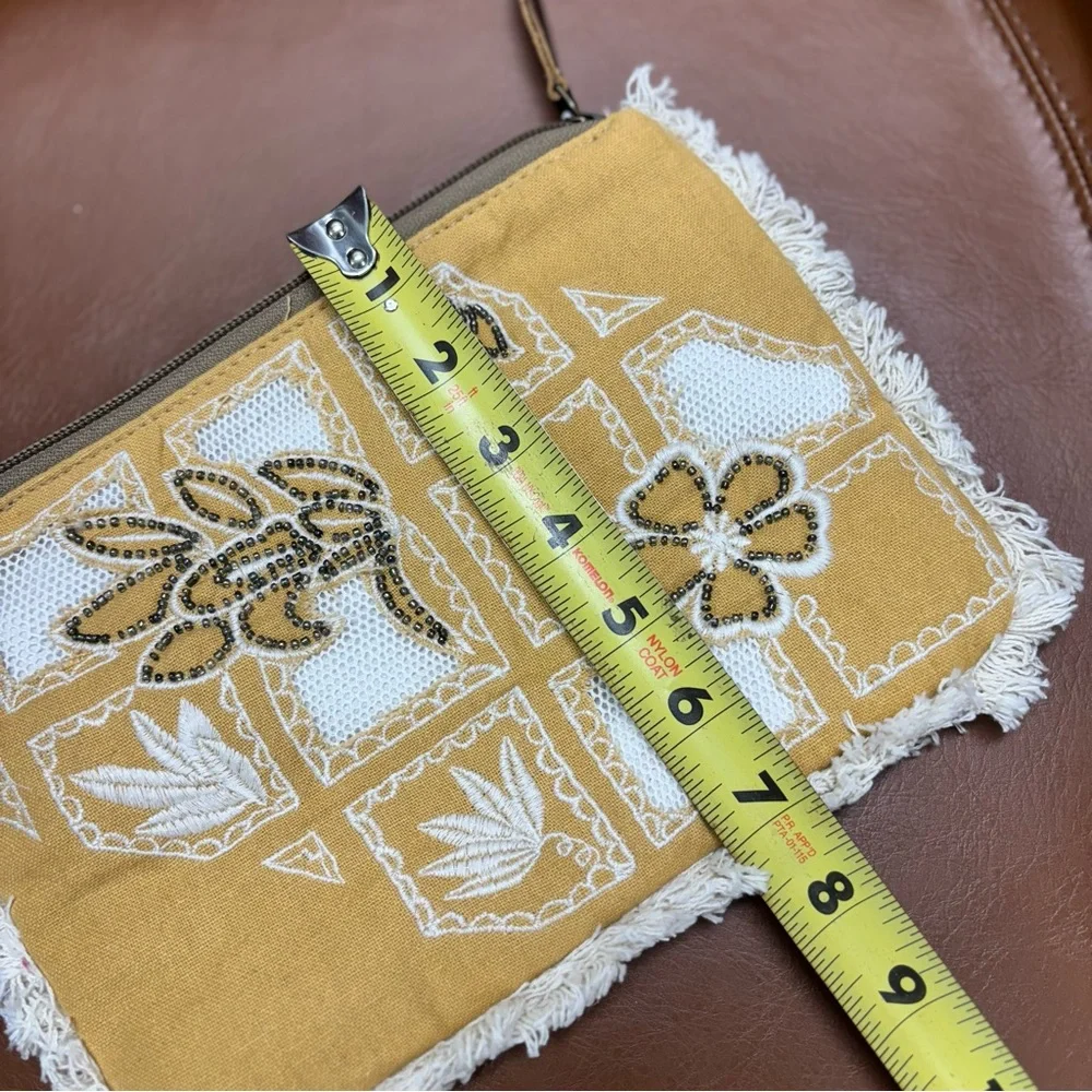 Myra Bag Amber Harvest Embroidered Pouch In Sunshine Tan Wristlet - Picture 6 of 7